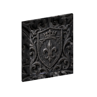 Prévia 3D de Brasão real de pedra