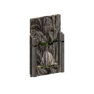 Prévia 3D de Nicho com guardião de pedra